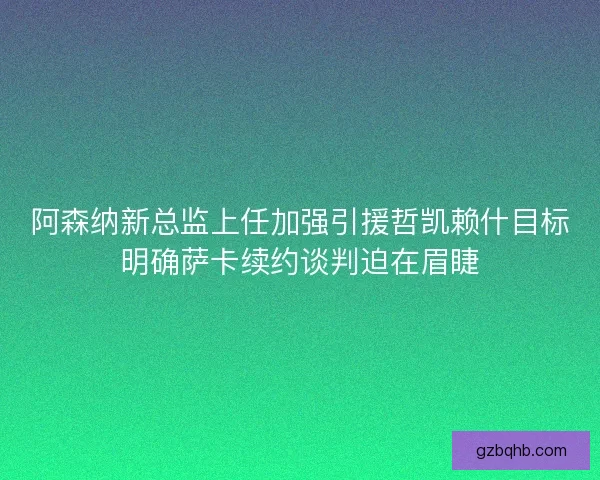 阿森纳新总监上任加强引援哲凯赖什目标明确萨卡续约谈判迫在眉睫