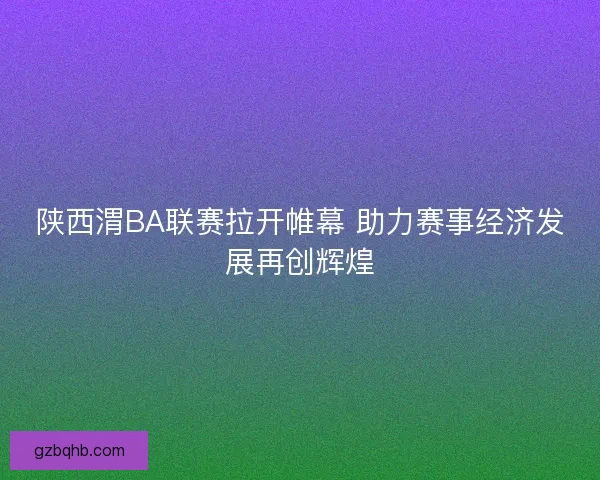 陕西渭BA联赛拉开帷幕 助力赛事经济发展再创辉煌